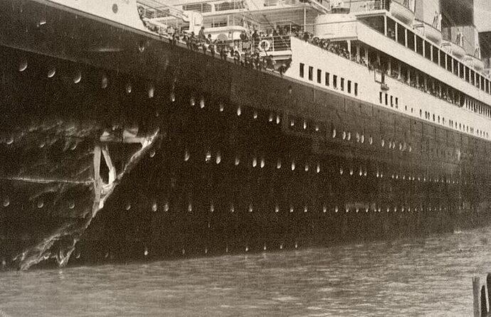 H. M. S. Olympic, less than a year before Titanic sailed