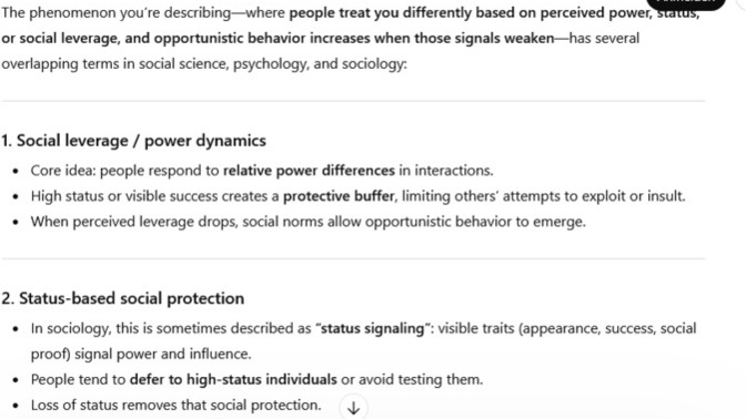 Did you observe those dynamics?