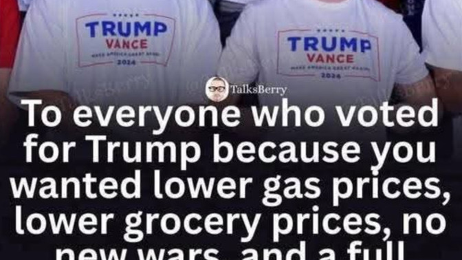 Are Trump supporters ok with higher gas prices, higher grocery prices, yet another war and the slow trickle release of the Epstein Files?