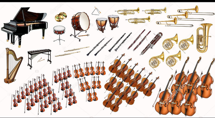Collection of instruments in an orchestra