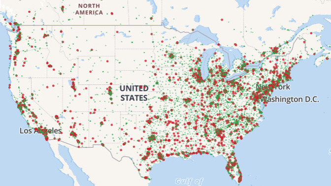 What do all the dots on this map mean?