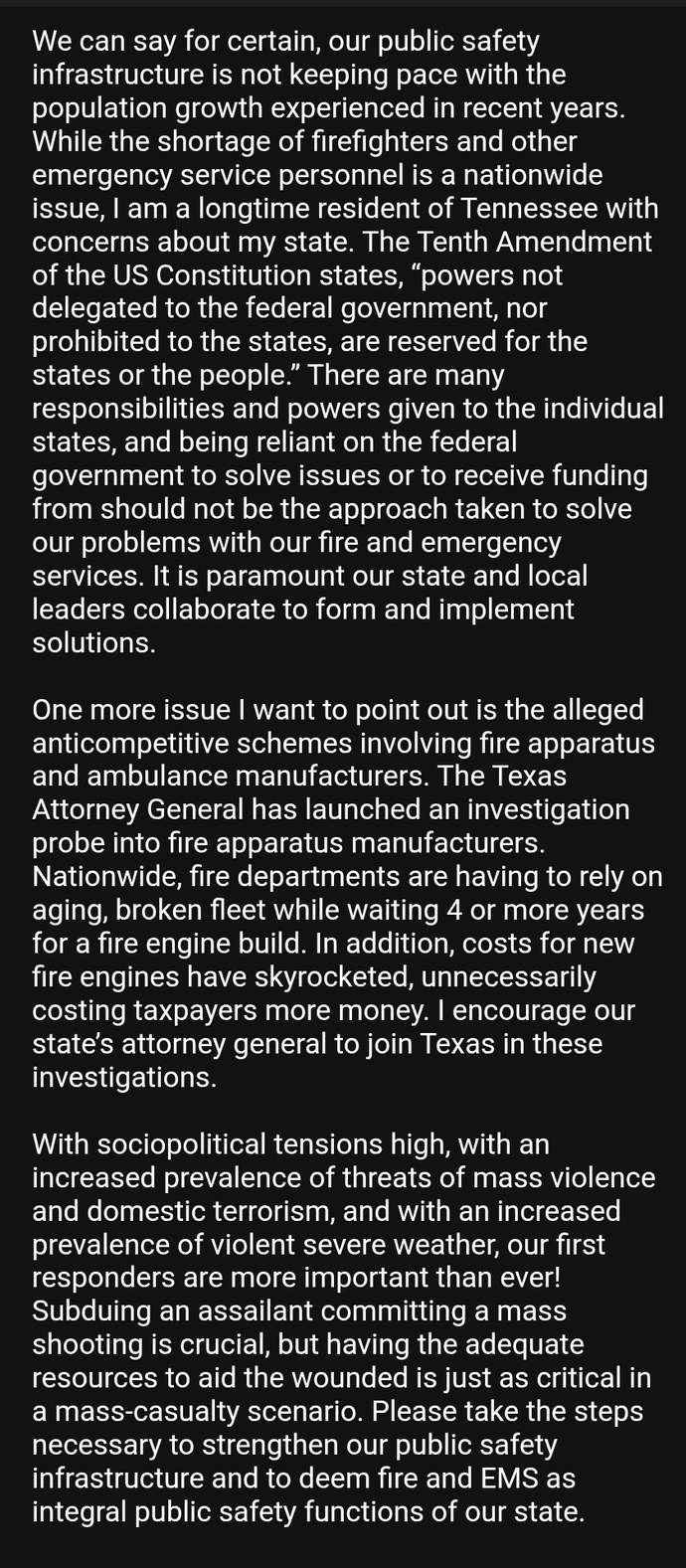 Is my email to a state rep about a failed public safety bill effective?