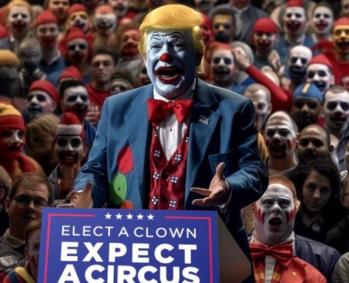 Yeah, we knew he was clownish, but this is ridiculous. What caused Trump’s brain to melt?
