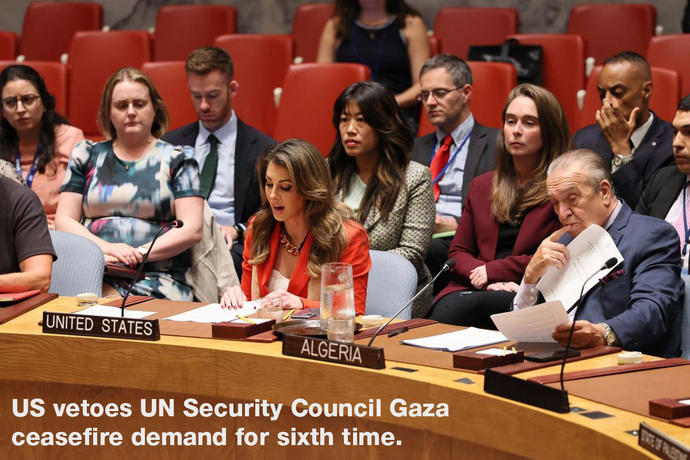 Is there any logical justification for the USA to veto UN resolutions against Israels genocide and crimes, that are otherwise unanimous resolutions?