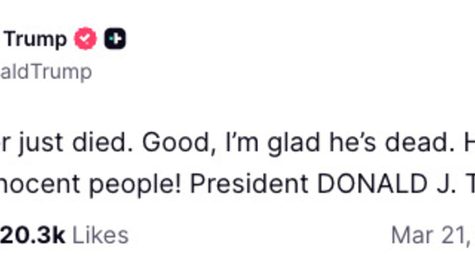 WTF did Trump say about a person's death?