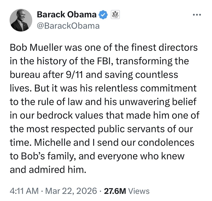 Have you seen Trump's response to the news that Mueller died? WTF is wrong with this monster and anyone who supports him?