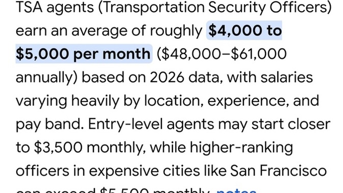 Do TSA agents not have savings accounts or rainy day funds?