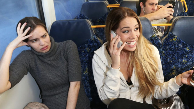 Are loud phone conversations in public spaces actually rude?