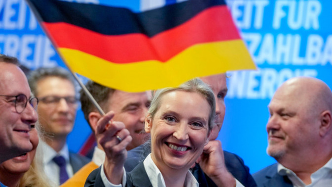 What is the significance of the far-right German AfD party suddenly distancing itself from MAGA and Trump ahead of their September elections?
