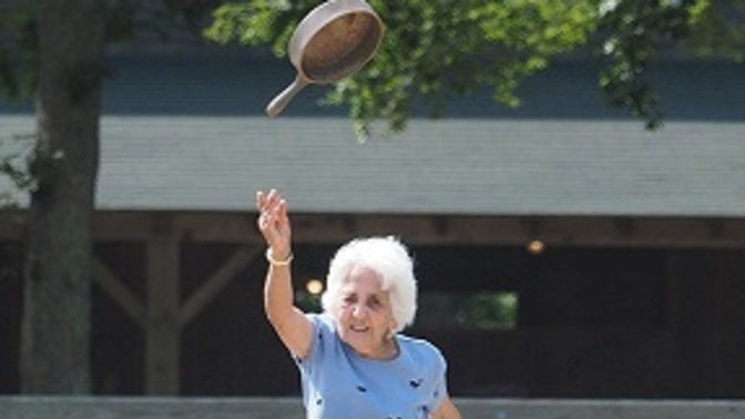 How good can you toss a skillet?