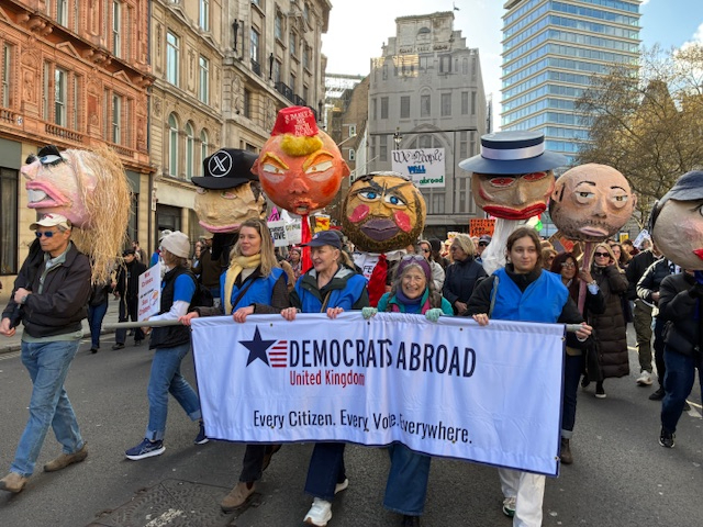 Democrats Abroad, protesting in London