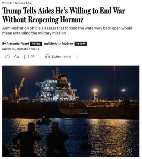 So... Iran War is now about no nukes and Hormuz open. Both we had before Trump bombed their schoolgirls?