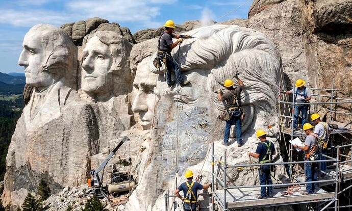 Should Trumps Mt Rushmore portrait be gold plated?