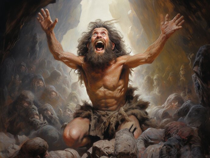 If YOU were a cave man/woman and saw how to make fire for the first time ever how might you react?