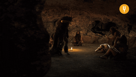 If YOU were a cave man/woman and saw how to make fire for the first time ever how might you react?