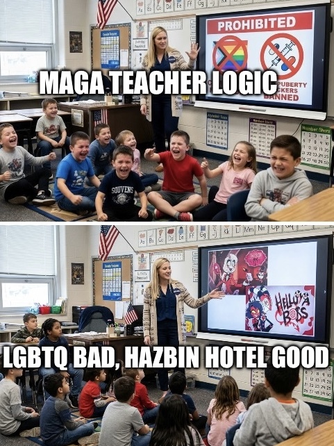 Why do some teachers see adult cartoons as kid-safe but not LGBTQ or drag?