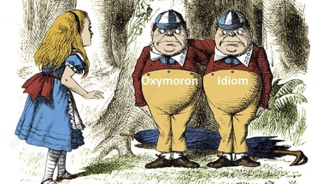 Is it worse to be an oxymoron or an idiom?
