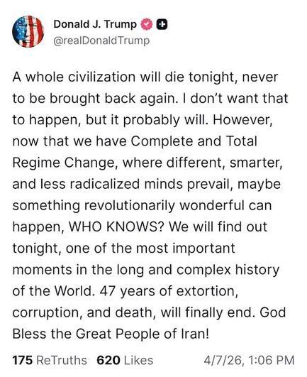 Trump has become measurably crazier over the last 10 days. Is he going to drop a nuke on Iran on Tuesday?