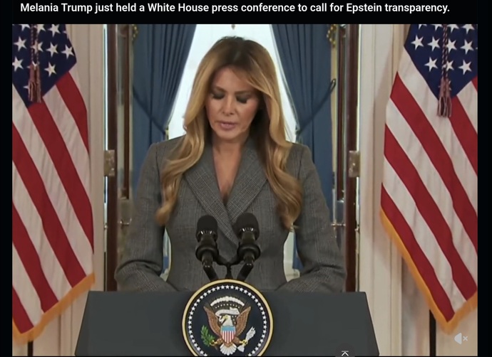 Whats Melania getting in front of?