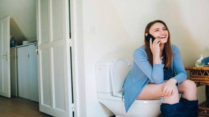 Have you ever been on the phone while going to the bathroom before?