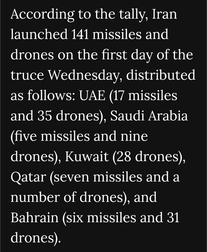 Besides 20 bombs at Oman