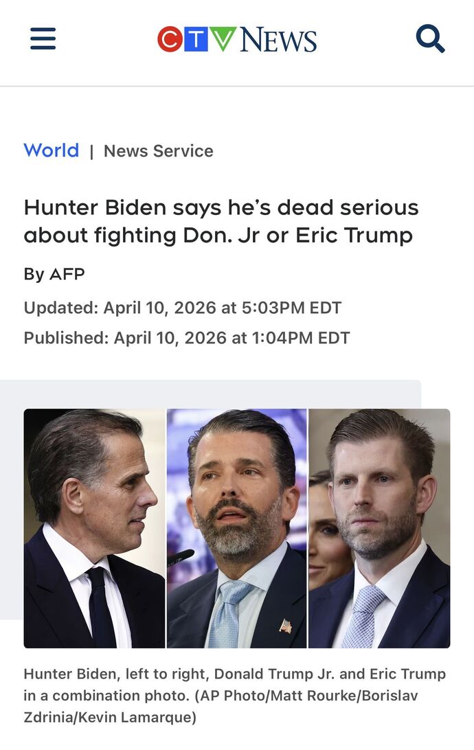 Because of Cheetos Trumpflation, Hunter had to agree to a cage match with one of the Trump boys. Is this an impeachable offense?