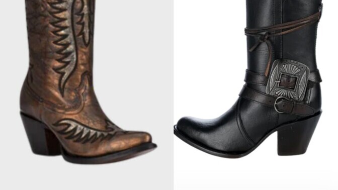Which cowgirl boots look better and why?