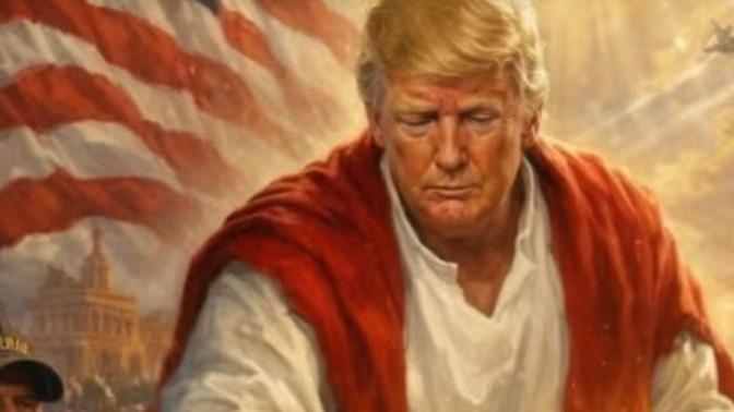 Why would Trump upload an AI generated picture of himself dressed as Jesus?