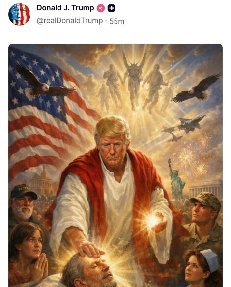 Do you find this Trump Truth Social image blasphemous?
