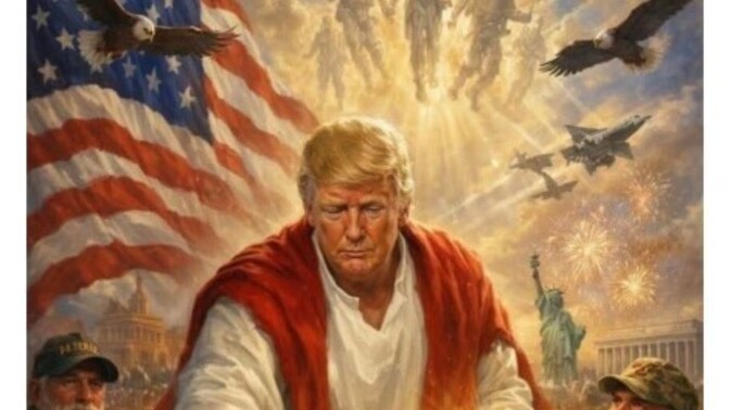 Do you find this Trump Truth Social image blasphemous?