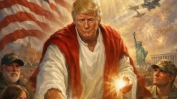 Has Trump finally gone too far by posting an image of himself as Jesus?