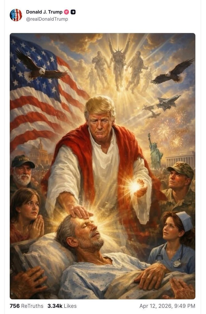 What do you think about Trump posting an image of himself as Jesus?