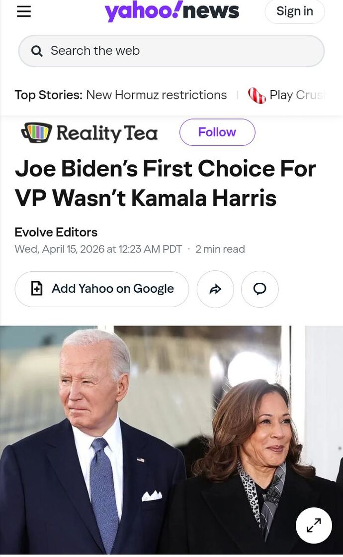 So Biden never wanted Kamala for his Veep? He wanted Gretchen Whitmer?