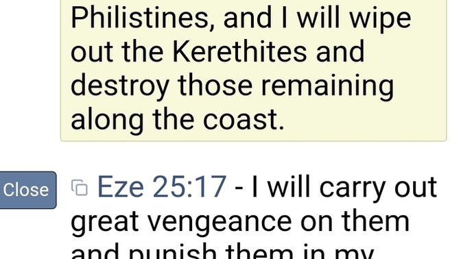 Sounds like the Creator said he wanted revenge on philistine in Gaza coast?