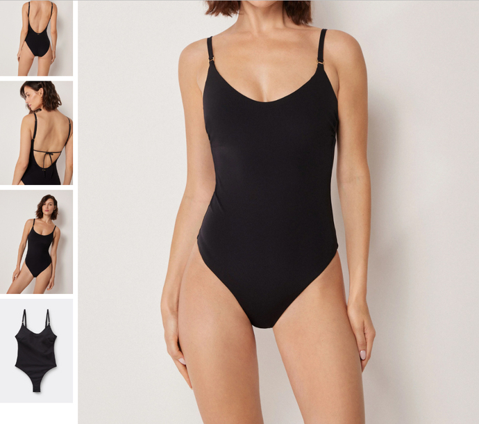 Im shopping for a black bikini or one-piece. Which one looks good?