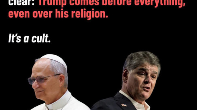 Will the Catholic Church be able to survive Sean Hannity leaving and pledging his loyalty to the MAGA cult?
