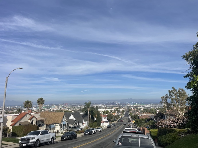 View of the port of LA from a distance