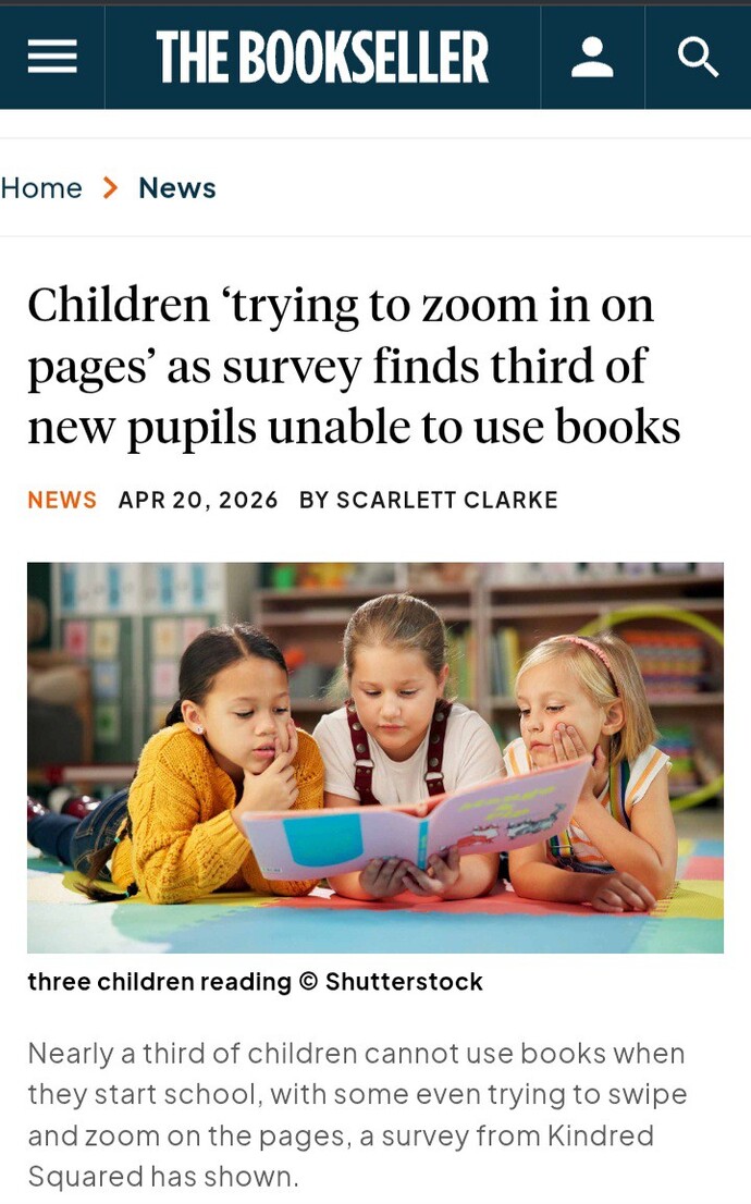 Do children still understand how books work?