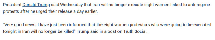 President Trump just rescued 8 Iranian women who were to be executed by Irans government. Why do the Democrats support Iran over President Trump?