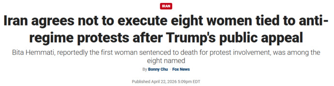 President Trump just rescued 8 Iranian women who were to be executed by Irans government. Why do the Democrats support Iran over President Trump?