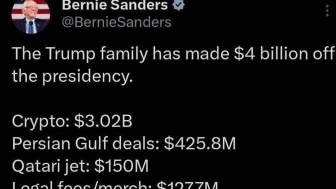 Trump made $3b off his now worthless Trump coin and you still love him?