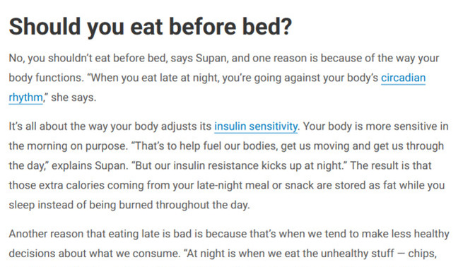 Do you like to stop eating food after a certain time of the day before bed?