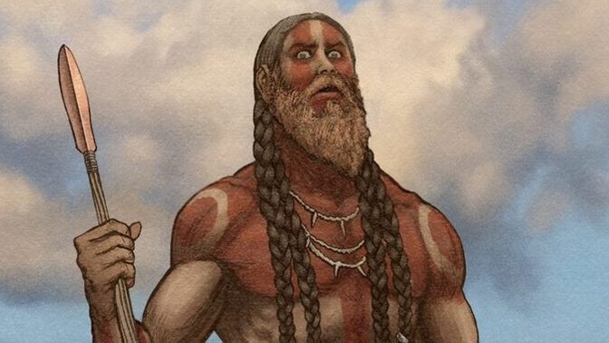 What do you think about this painted Indo-European man artwork?