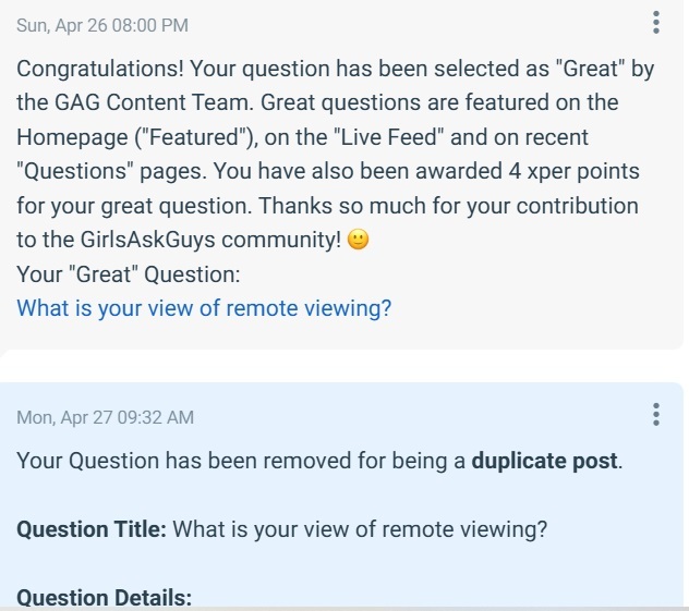 Actual image of message from G@G that made Random ask WTF is this about?