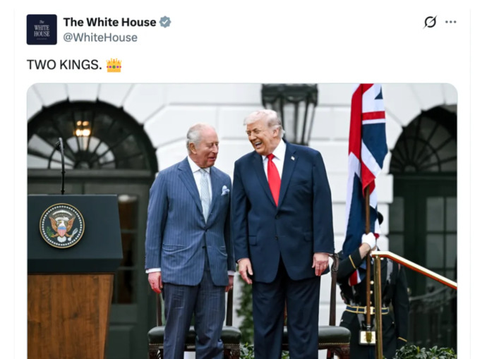 So, does this post from the White House indicate that Trump really thinks hes a king?