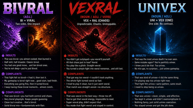 Will you use these 3 new words? 🎮 BIVRAL / VEXRAL / UNIVEX?