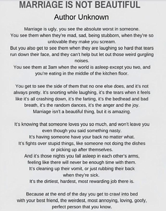 What does being married really mean to you personally?