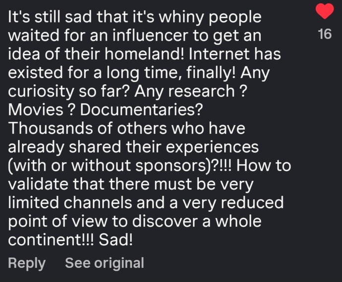 Do you agree with these comments about IShowSpeeds Africa tour?