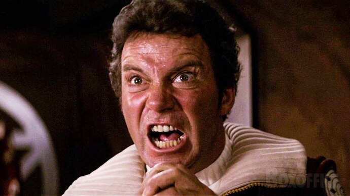 I think Captain Kirk was upset at his buddy Khan here, what do you think?