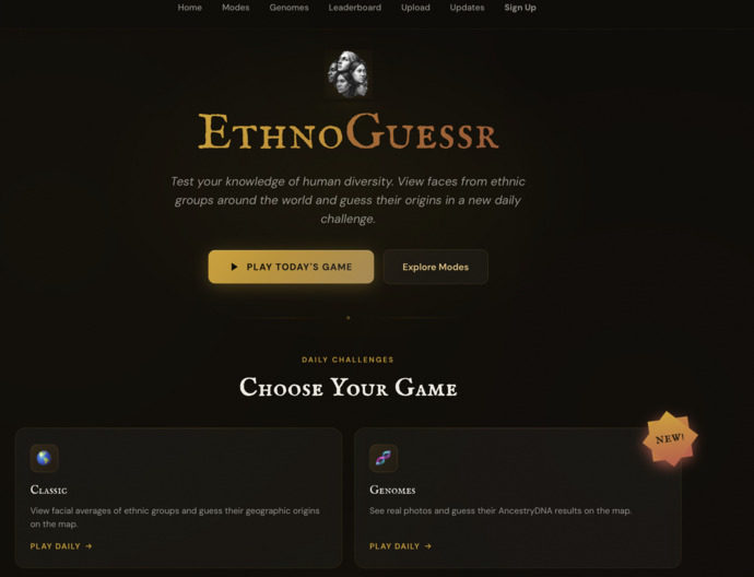 a version of world or global, ethnoguessr, which sees how well you match phenotypes to their location